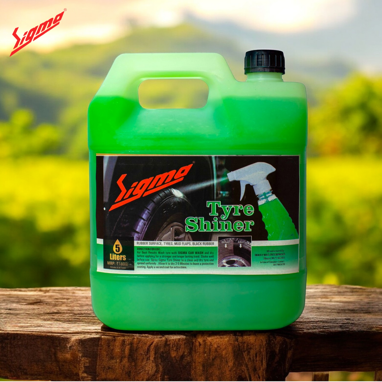 Tyre Shinner (125 ml) | Deep black, glossy tire shine in a handy pack. Glossy non-greasy look, Prevents cracking, Fits all tire types, Travel-friendly