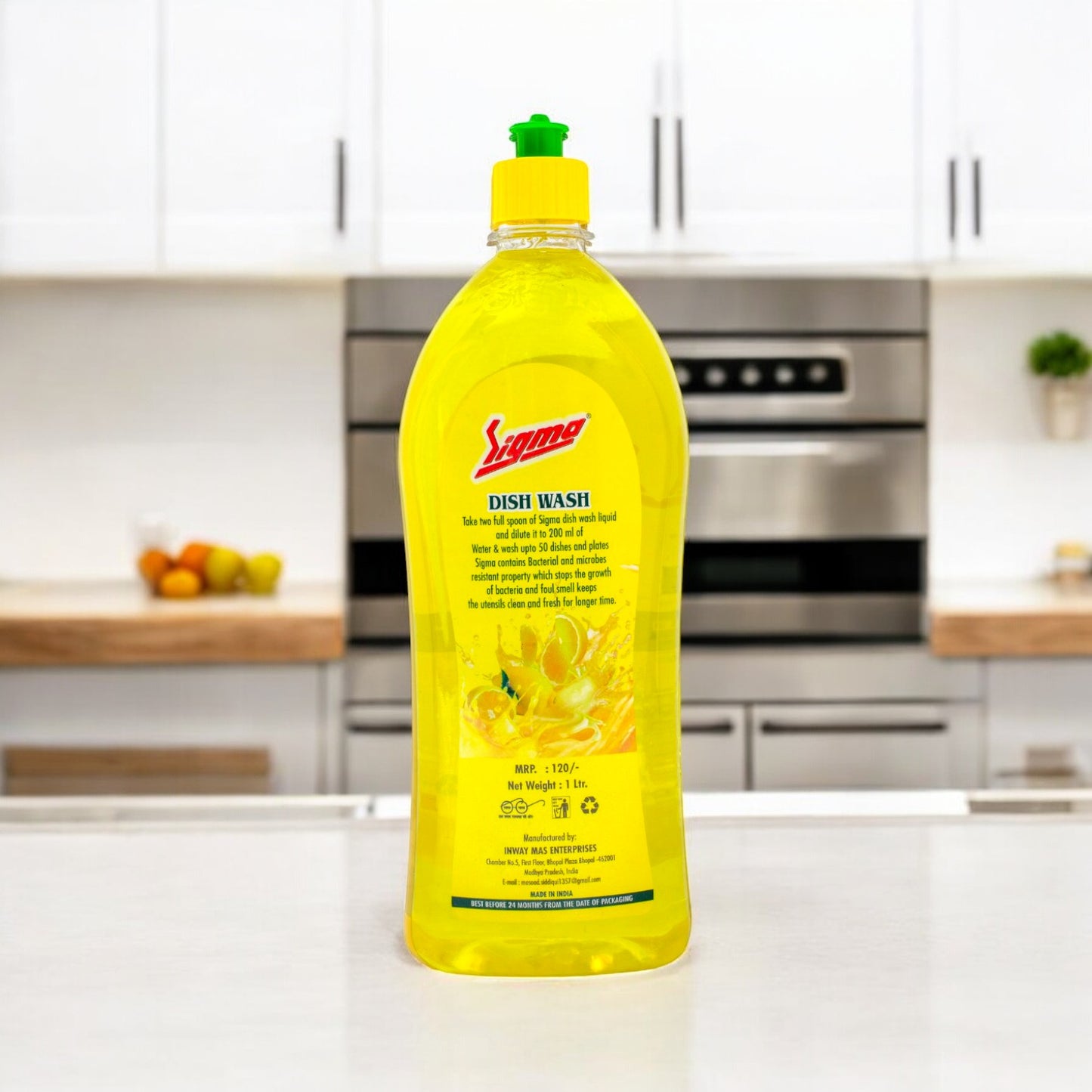 Dish Wash (1 Ltr) | Fights grease, gentle on hands - household or commercial. Tough oil removal, Skin-friendly, Fresh scent, Thick formula