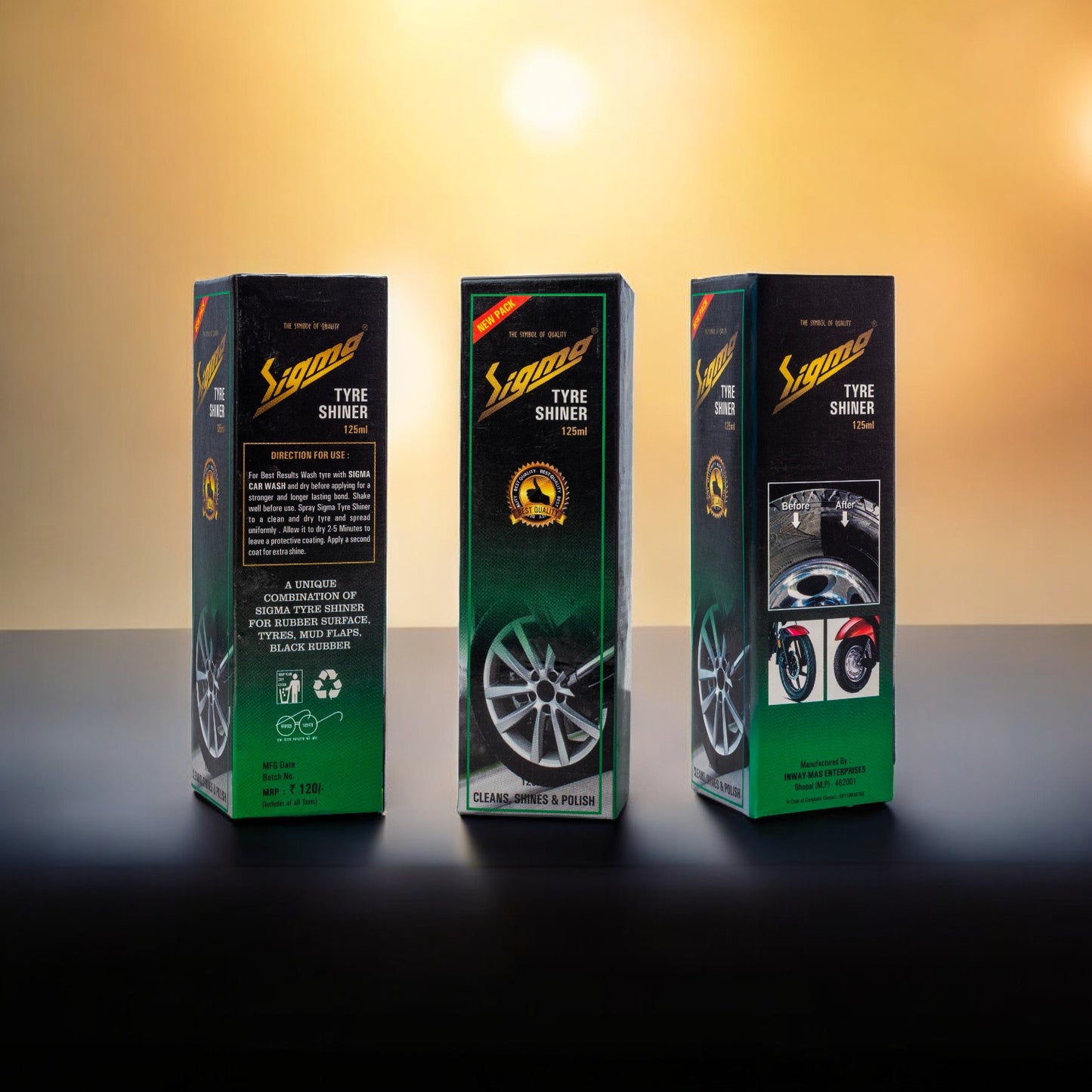 PACK OF 2 – SIGMA CARES TYRE SHINER (Special Price: ₹199 | MRP: ₹240)