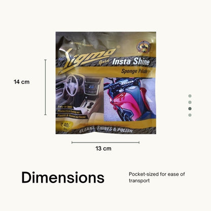 Sigma Cares Insta Gold – Multi-Surface Insta Shine Sponge Polish  | Pack of 10 |Car & Bike Exterior, Dashboard & Home Use  | Premium Gloss Finish