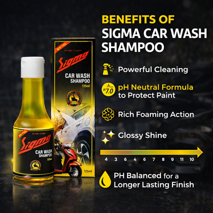 Carnauba Auto Wax Polish 40g + Car Wash Shampoo 125ml | Car & Bike Care Combo Sigma Care