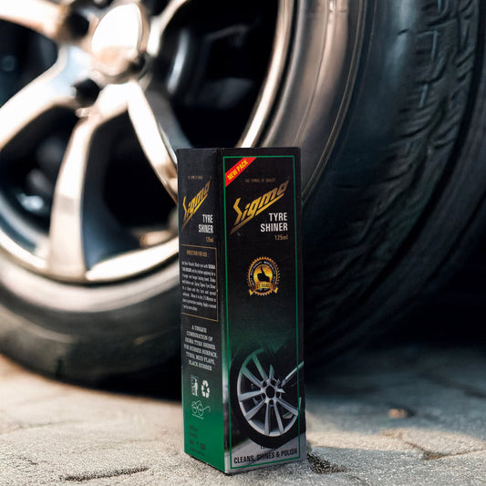 Tyre Shinner (125 ml) | Deep black, glossy tire shine in a handy pack. Glossy non-greasy look, Prevents cracking, Fits all tire types, Travel-friendly