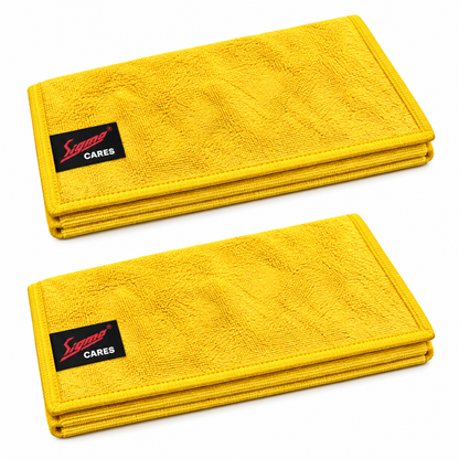 Sigma Cares 400 GSM Microfiber Car Cleaning Cloth – 60×40 CM Extra Large Soft Microfiber Towel with Suede Edging for Car & Bike Detailing – Pack of 2, Yellow Sigma Care