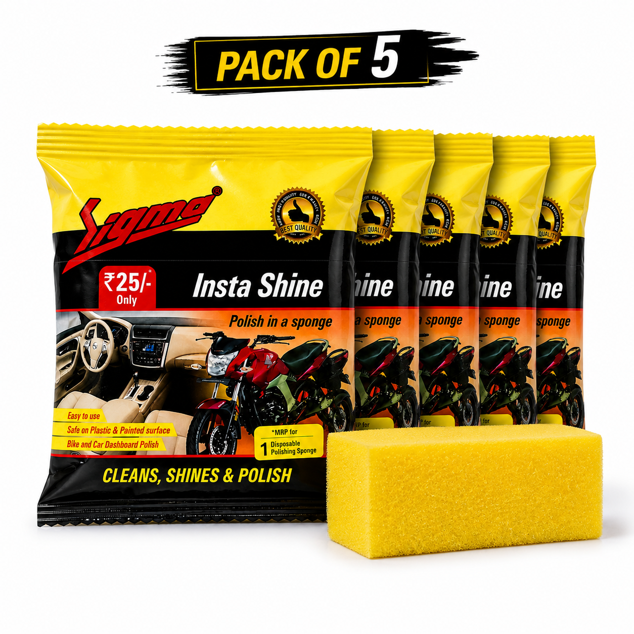Sigma Auto Wax + Insta Shine Combo | Complete Bike & Car Polish Kit Sigma Care