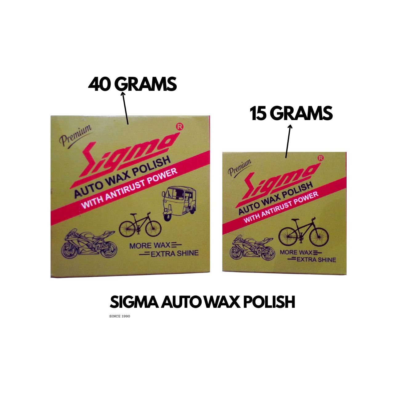 Sigma Cares Auto Wax Polish 15 gms – Premium Car & Bike Wax Polish for Long-Lasting Shine, Gloss & Paint Protection (Water Resistant, Carnauba Based)