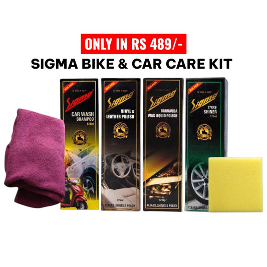 Sigma Cares Complete Car & Bike Detailing Kit – Showroom Shine, Paint Protection & Interior Care