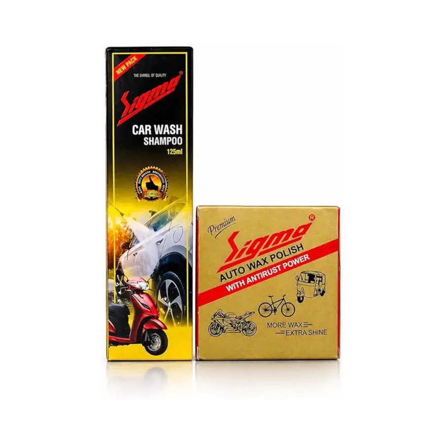 Carnauba Auto Wax Polish 40g + Car Wash Shampoo 125ml | Car & Bike Care Combo
