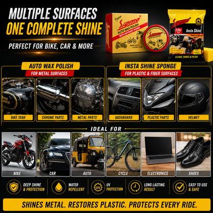 Sigma Auto Wax + Insta Shine Combo | Complete Bike & Car Polish Kit Sigma Care