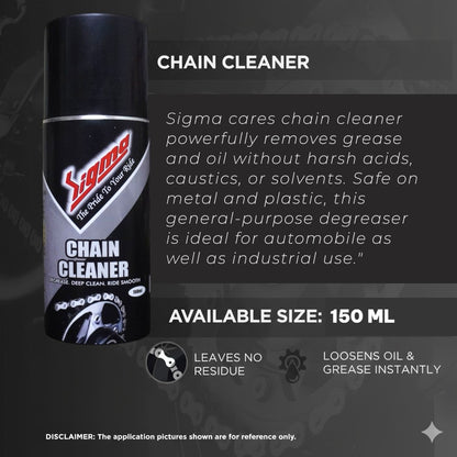 Sigma Cares Chain Cleaner 150ml – Advanced Degreaser for Bike and Bicycle Chains | Fast Deep Cleaning | Rust-Free Formula | Quick Dry | Safe for Metal Chains