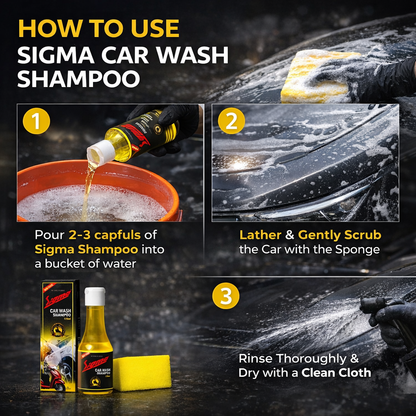 Carnauba Auto Wax Polish 40g + Car Wash Shampoo 125ml | Car & Bike Care Combo Sigma Care