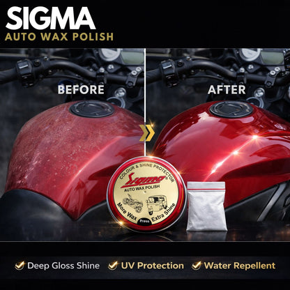 Carnauba Auto Wax Polish 40g + Car Wash Shampoo 125ml | Car & Bike Care Combo Sigma Care