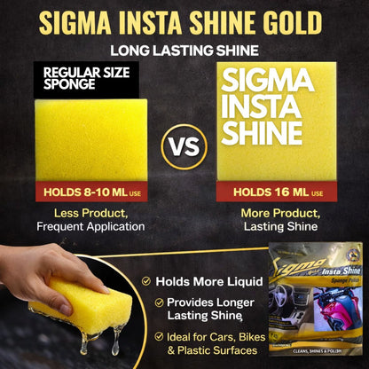 Insta Shine Gold Sponge Polish – Pack of 5 | Car, Bike & Home | Sigma Cares Sigma Care