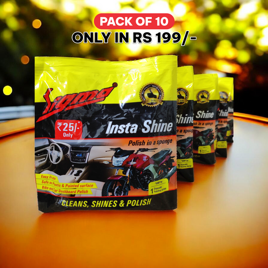 Insta Shine Yellow Sponge Polish – Pack of 10 | Car, Bike & Home | Sigma Cares Sigma Care