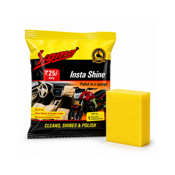 Insta Shine Yellow Sponge Polish – Pack of 10 | Car, Bike & Home | Sigma Cares Sigma Care