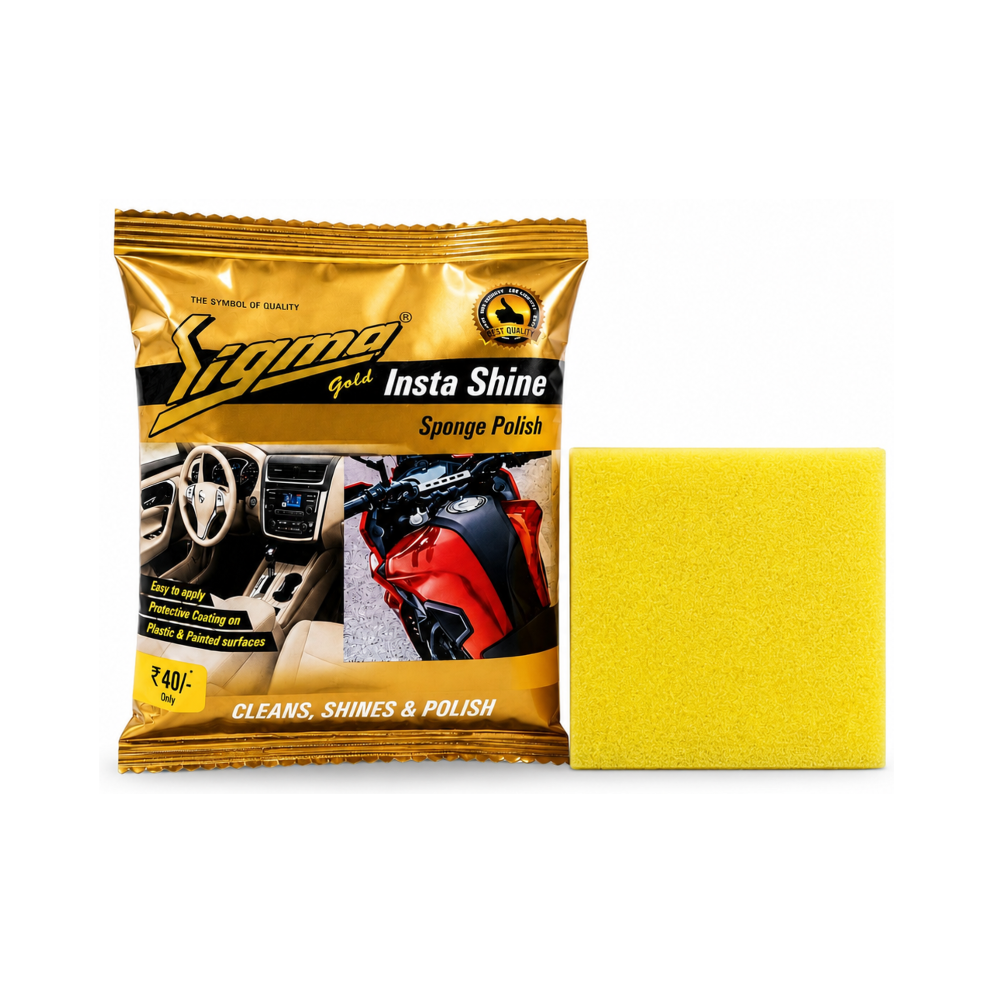 Insta Shine Gold Sponge Polish – Pack of 5 | Car, Bike & Home | Sigma Cares Sigma Care