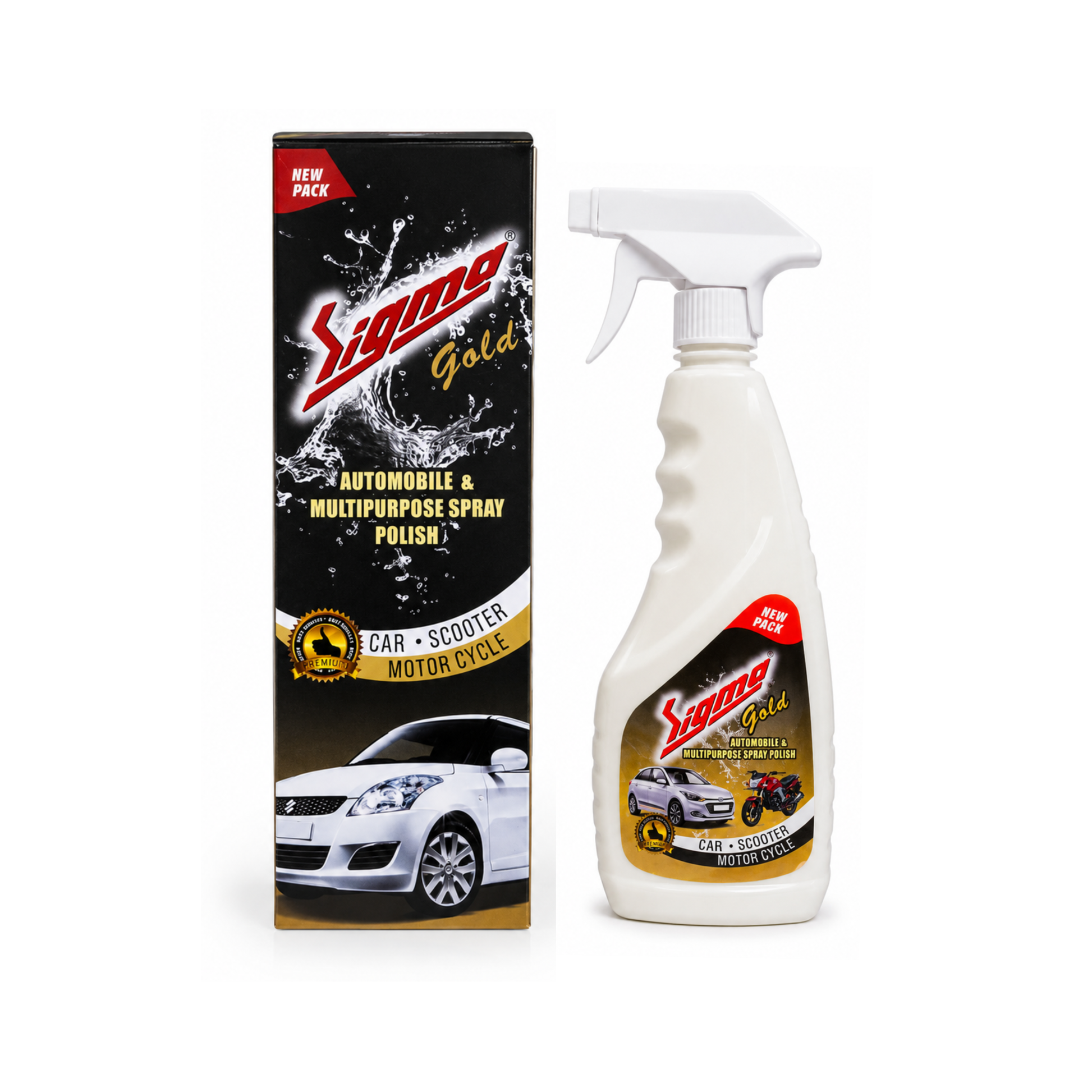 SIGMA All in One Multipurpose 500 ML Liquid Polish for Car, Motorbike, Scooter, Household, Office Care | High Gloss | Easy Application | For Interior & Exterior Surfaces -500mL. My Store