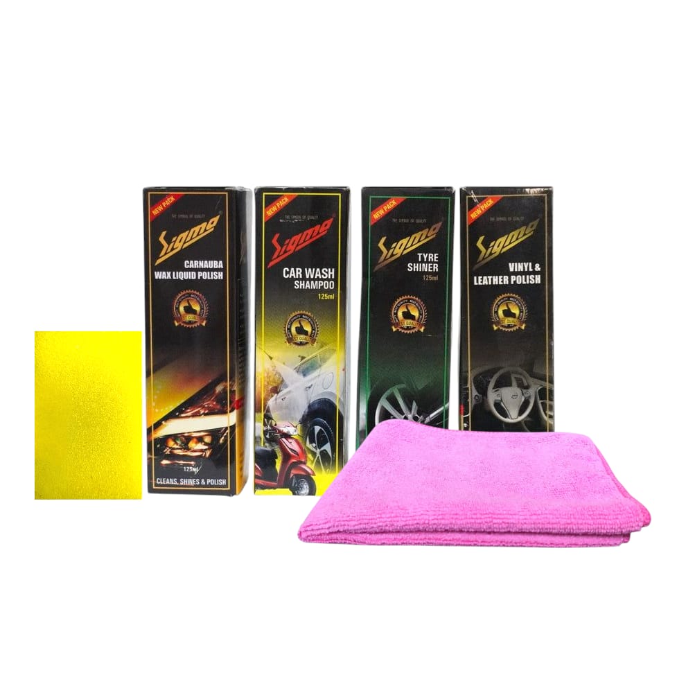 Sigma Cares Complete Car & Bike Detailing Kit – Showroom Shine, Paint Protection & Interior Care