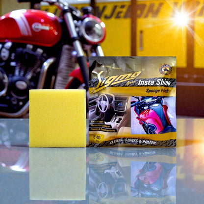 Sigma Cares Insta Gold – Multi-Surface Insta Shine Sponge Polish  | Pack of 10 |Car & Bike Exterior, Dashboard & Home Use  | Premium Gloss Finish