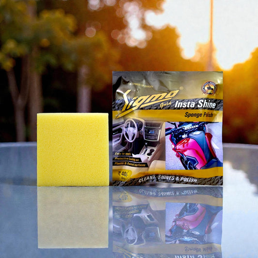 Sigma Cares Insta Gold – Multi-Surface Insta Shine Sponge Polish  | Pack of 10 |Car & Bike Exterior, Dashboard & Home Use  | Premium Gloss Finish