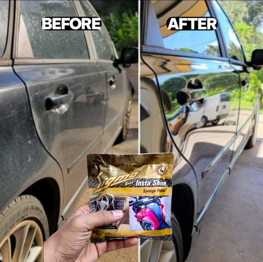 Sigma Cares Insta Gold – Multi-Surface Insta Shine Sponge Polish  | Pack of 10 |Car & Bike Exterior, Dashboard & Home Use  | Premium Gloss Finish