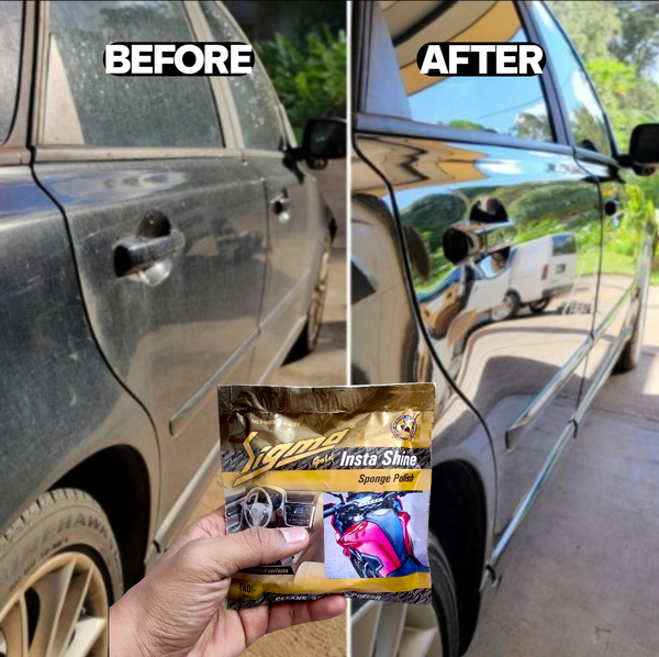 Sigma Cares Insta Gold – Multi-Surface Insta Shine Sponge Polish  | Pack of 10 |Car & Bike Exterior, Dashboard & Home Use  | Premium Gloss Finish Sigma Care