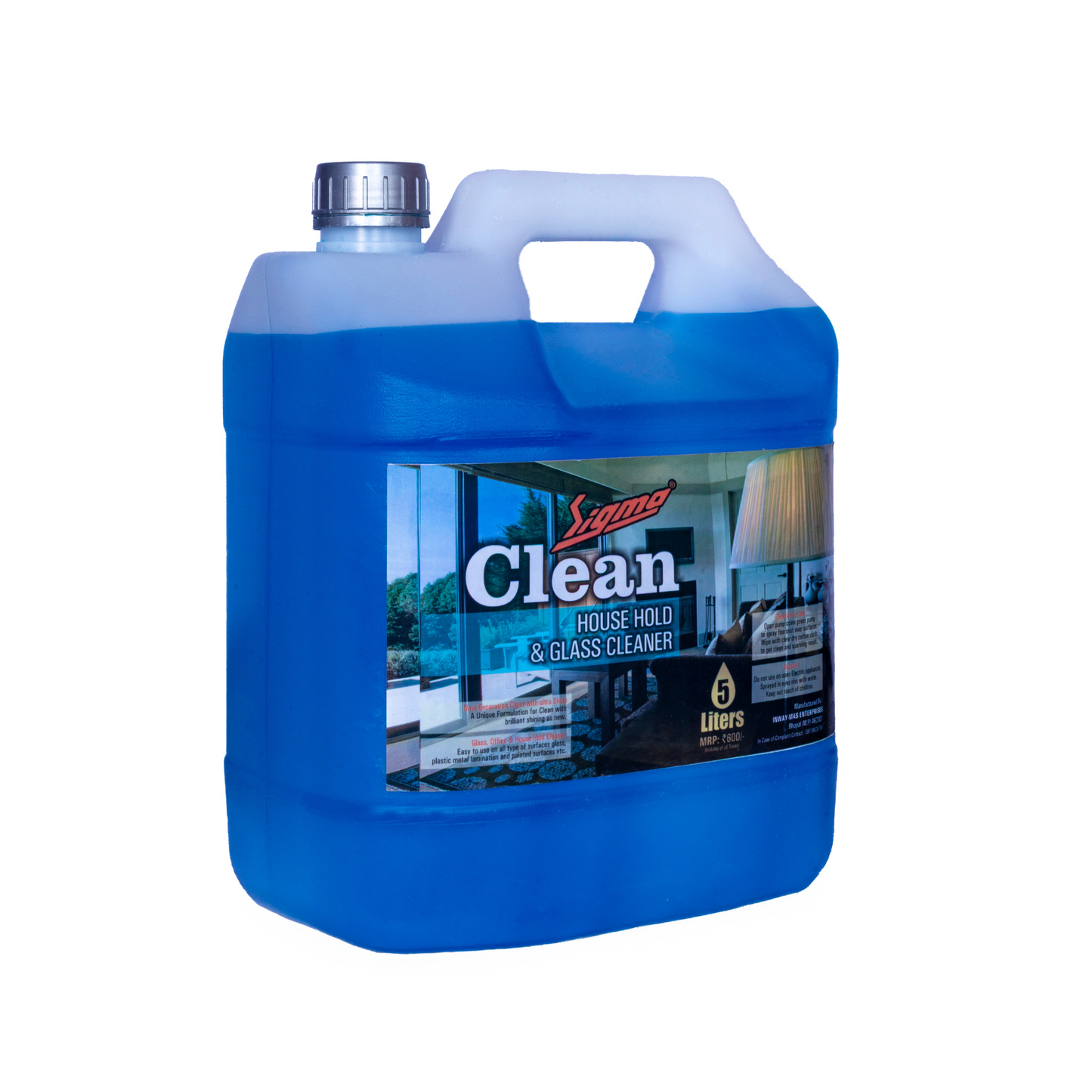 Glass Cleaner (5 Litre) | Commercial glass cleaner for large-scale use. Streak-free, Tint-safe, Multipurpose, Cost-effective