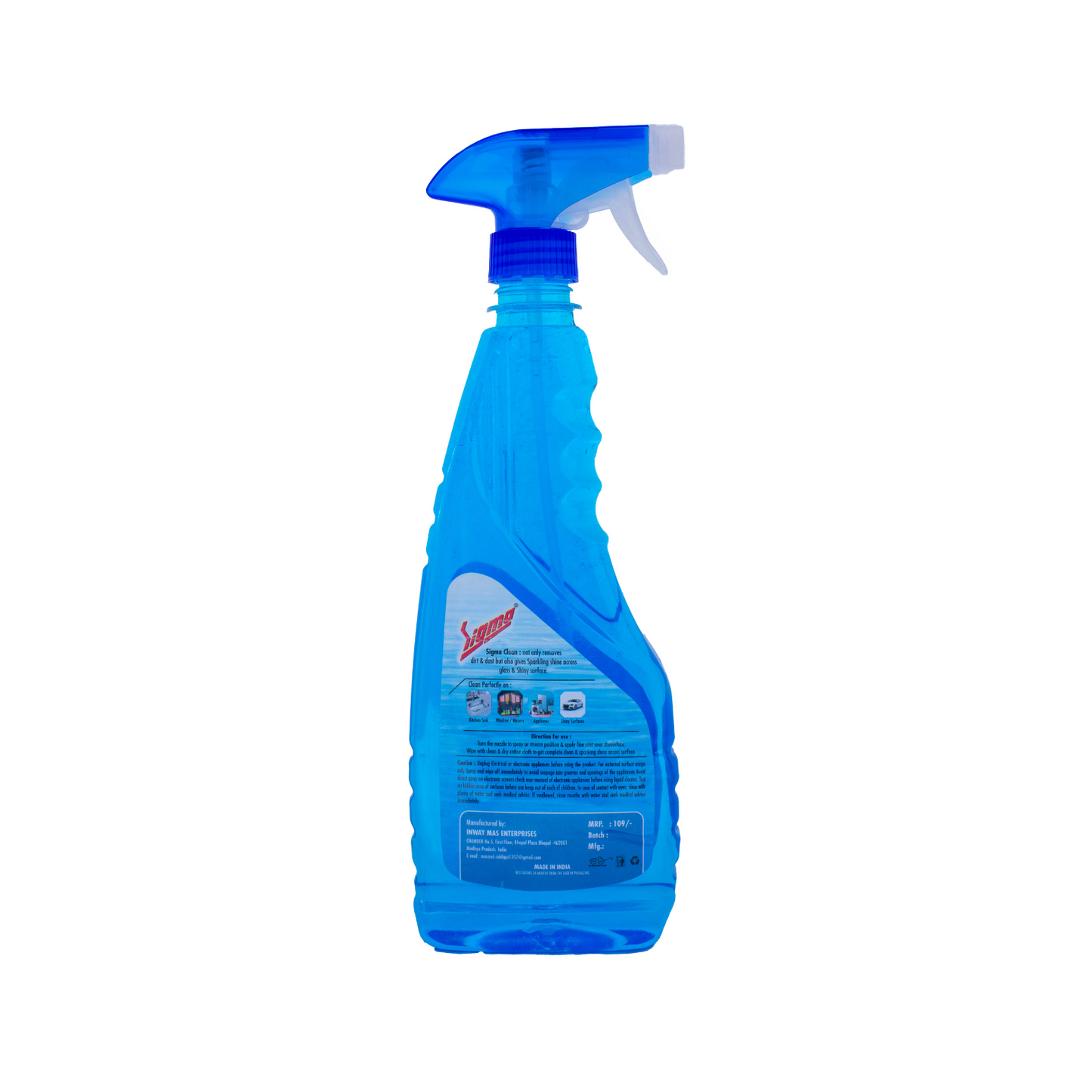 Glass Cleaner (500 ml) | Crystal-clear, streak-free cleaning for car glass. Fast-drying, Anti-fog, Ammonia-free, Convenient spray bottle
