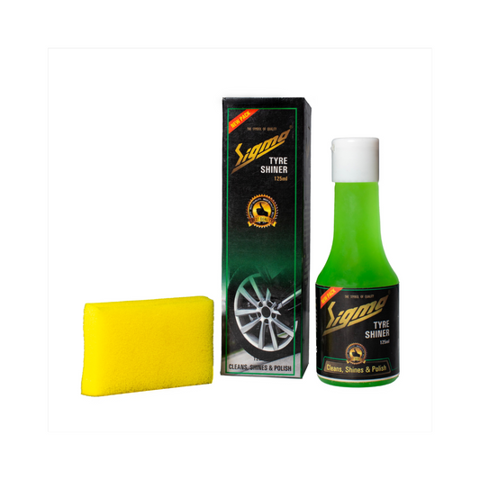 Tyre Shinner (125 ml) | Deep black, glossy tire shine in a handy pack. Glossy non-greasy look, Prevents cracking, Fits all tire types, Travel-friendly