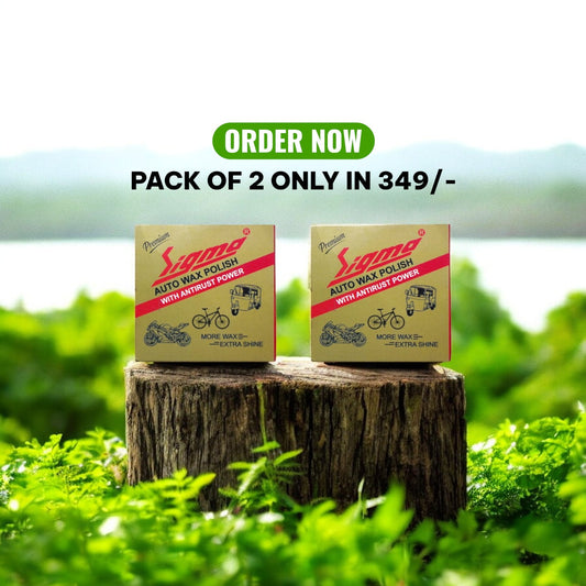 Sigma Cares Auto Wax Polish Pack of 2 (40g Each) – Premium Car & Bike Wax Polish for Deep Shine, Gloss & Long-Lasting Paint Protection | Water Resistant | Carnauba Wax Based