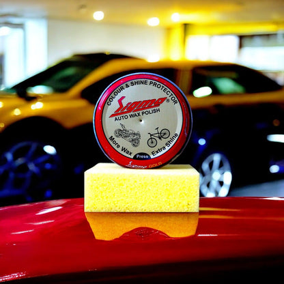 Sigma Cares Auto Wax Polish 15 gms – Premium Car & Bike Wax Polish for Long-Lasting Shine, Gloss & Paint Protection (Water Resistant, Carnauba Based)