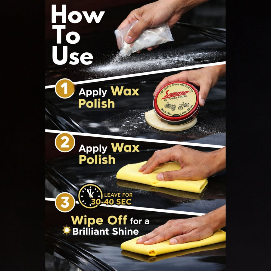 Sigma Cares Auto Wax Polish 15 gms – Premium Car & Bike Wax Polish for Long-Lasting Shine, Gloss & Paint Protection (Water Resistant, Carnauba Based)