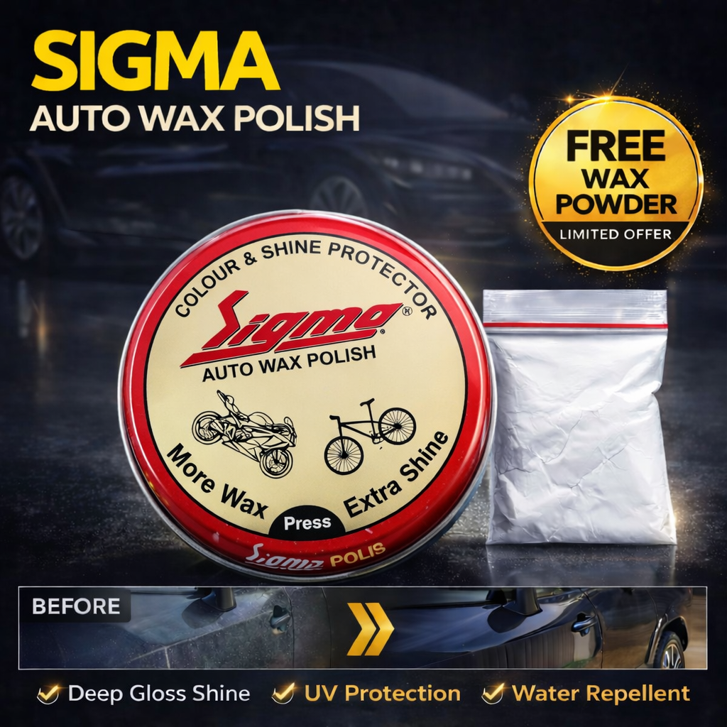 Sigma Cares Auto Wax Polish 15 gms – Premium Car & Bike Wax Polish for Long-Lasting Shine, Gloss & Paint Protection (Water Resistant, Carnauba Based) Sigma Care